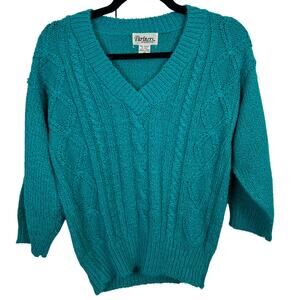 Partners by Mervyn’s Teal Knit Sweater S